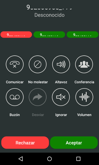 llamada entante app voip para android