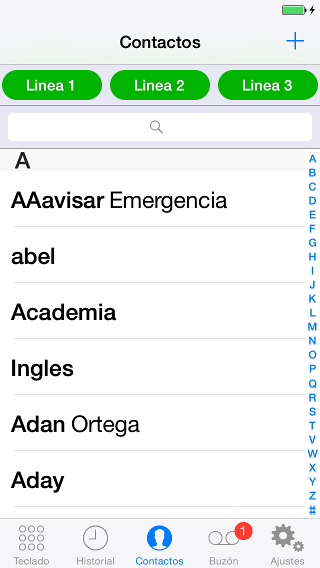 contactos del voip iphone