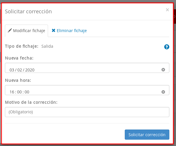 modificacion de fichaje