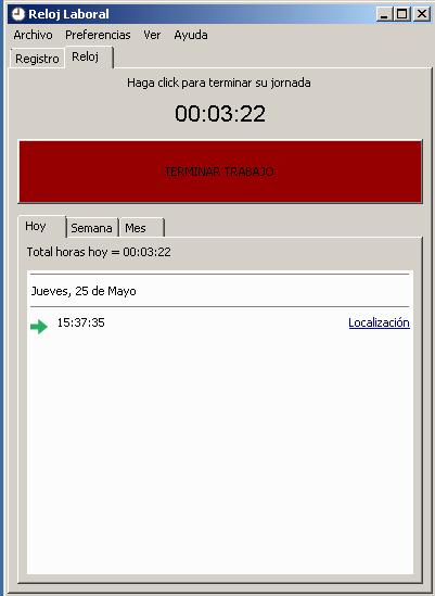 reloj laboral para el control horario