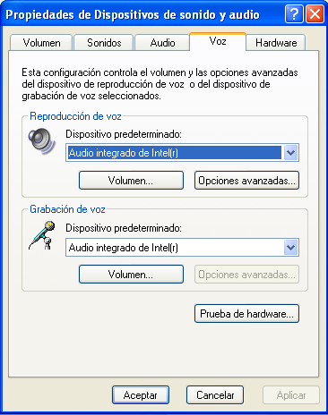control del sonido para softphone windows