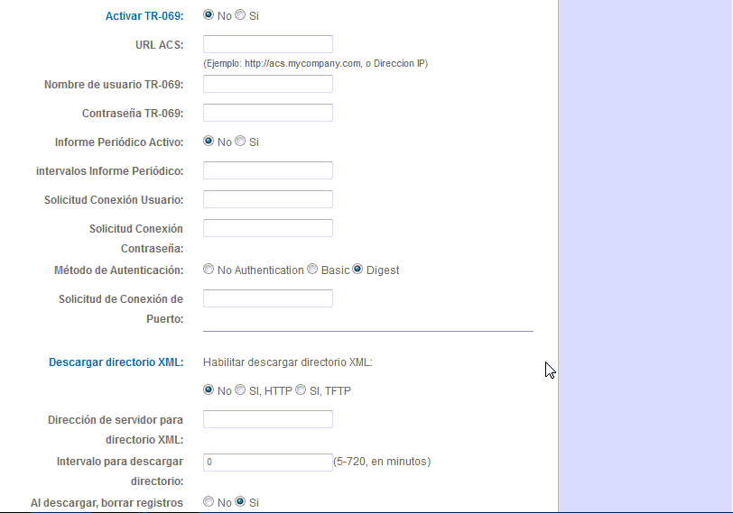 configuracion avanzada teléfono Grandstream