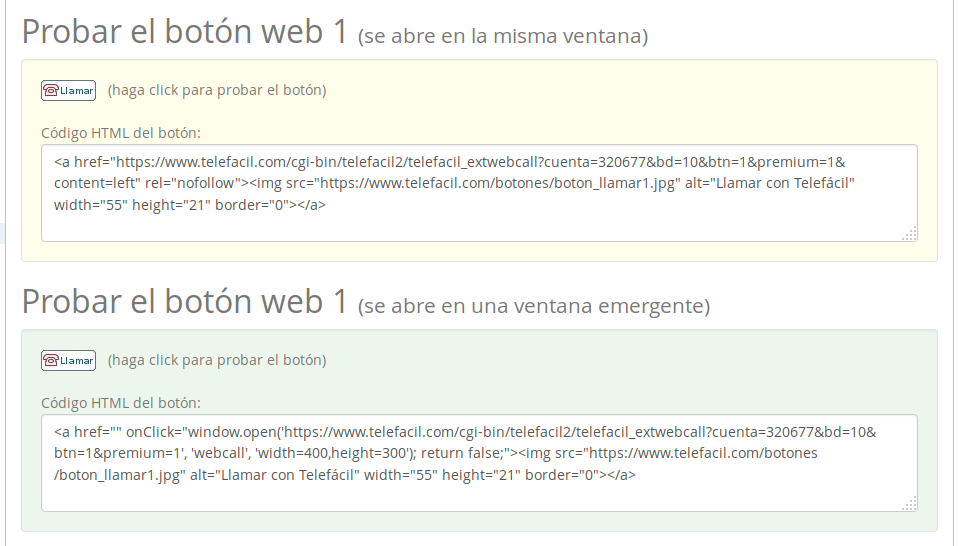 botones web