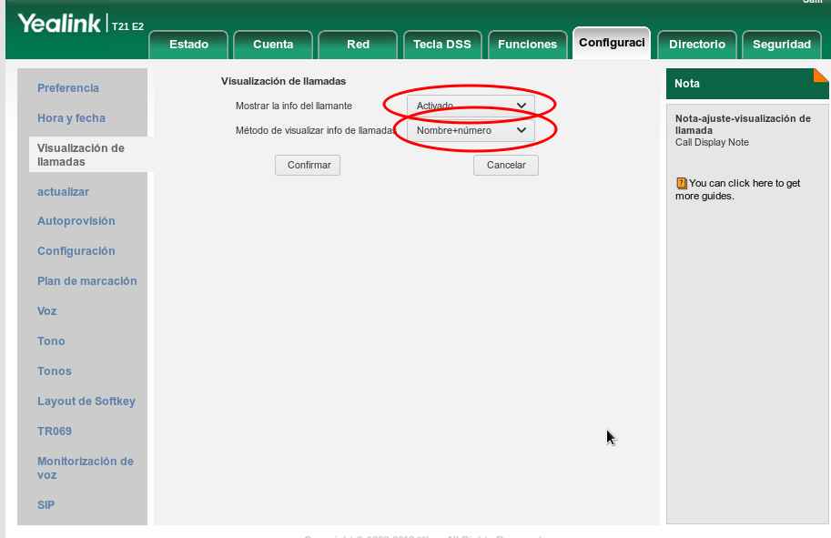 configuracion Telefono GPX1610