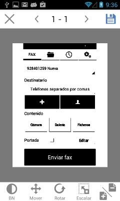 mandar fax android