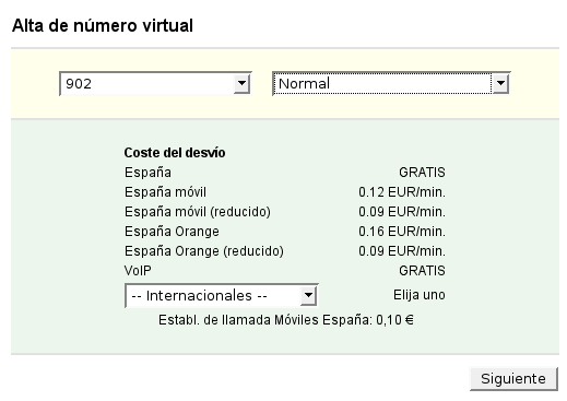 alta numero virtual