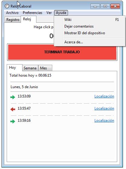 reloj laboral para el control horario
