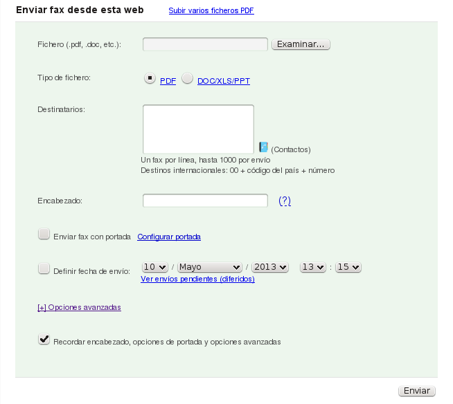 envios de fax