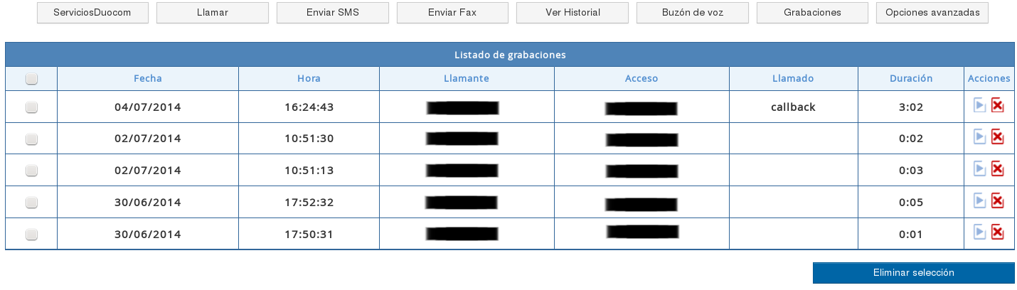 grabaciones vtigerCRM