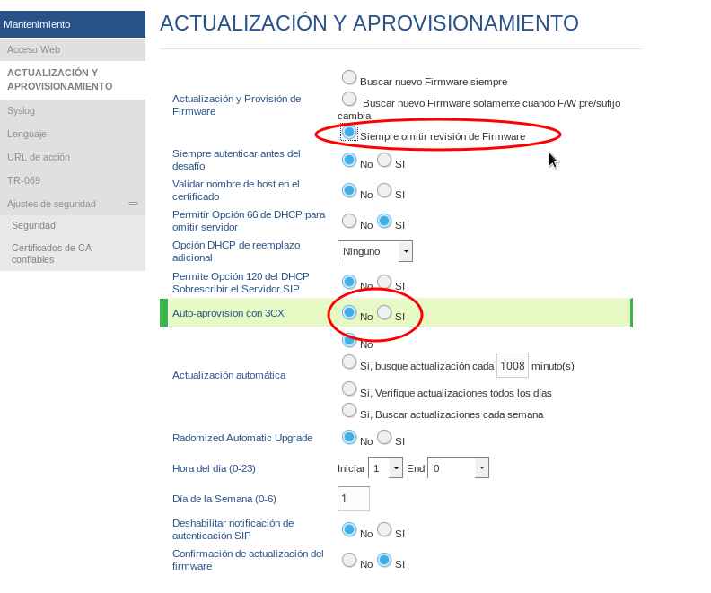 Configuración lenguaje Grandstream GPX1610