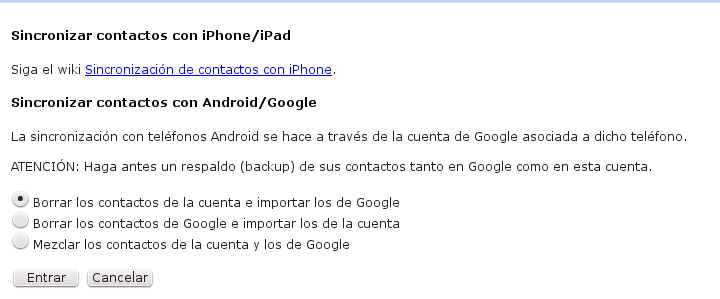 sincronizar google