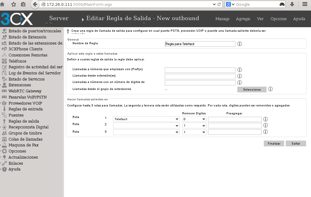 configuracion sip trunk