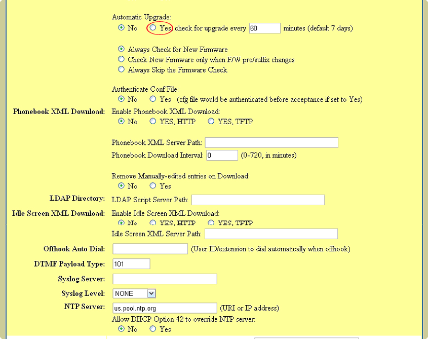 opciones avanzadas del telefono voip