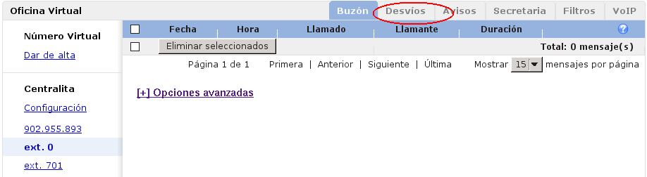 configuracion centralita