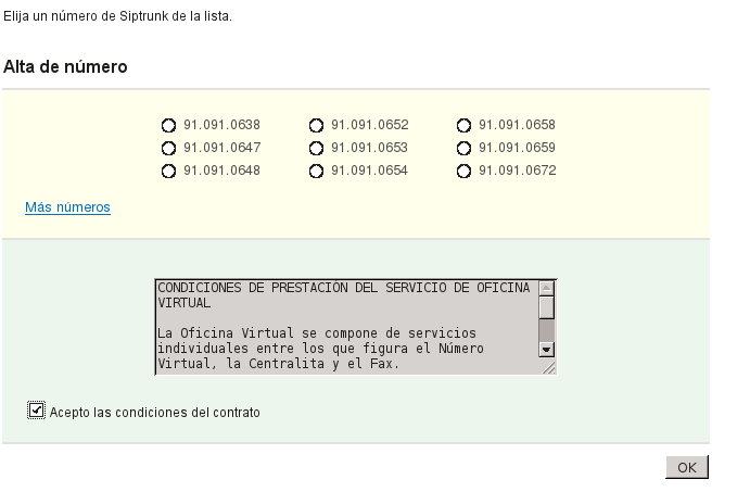 alta del Trunk SIP