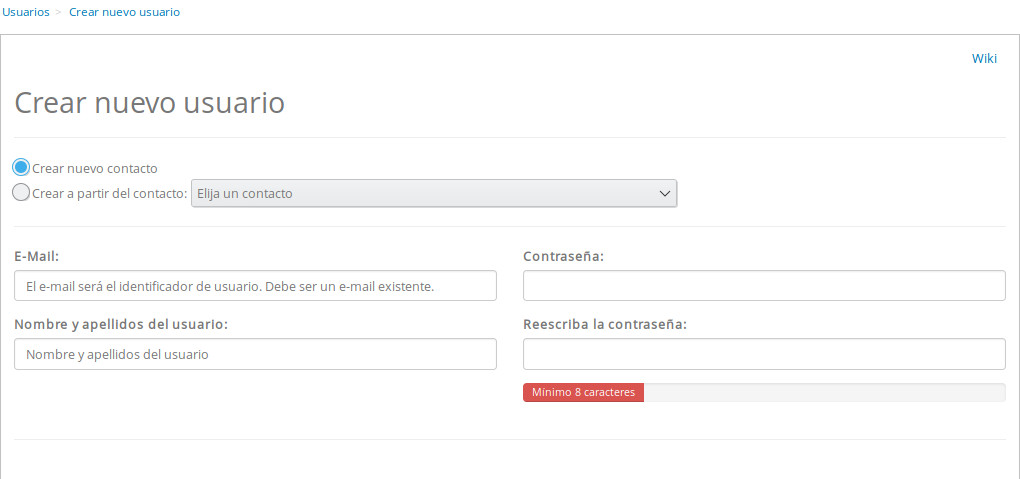 crear usuarios